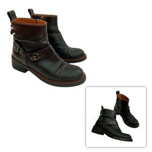 Coach Leather Moto Booties